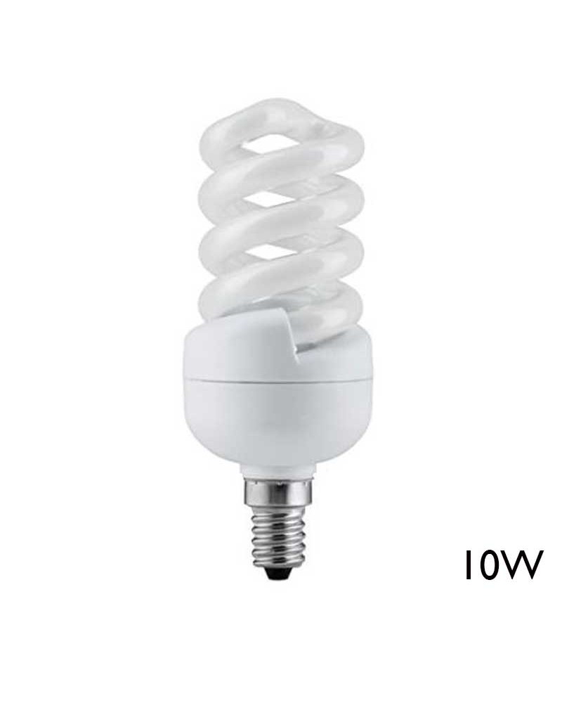 Bombilla Micro espiral 10W E14 luz cálida