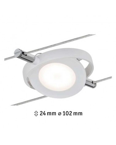 Foco para iluminación cable LED marco blanco redondo 4W 2700K
