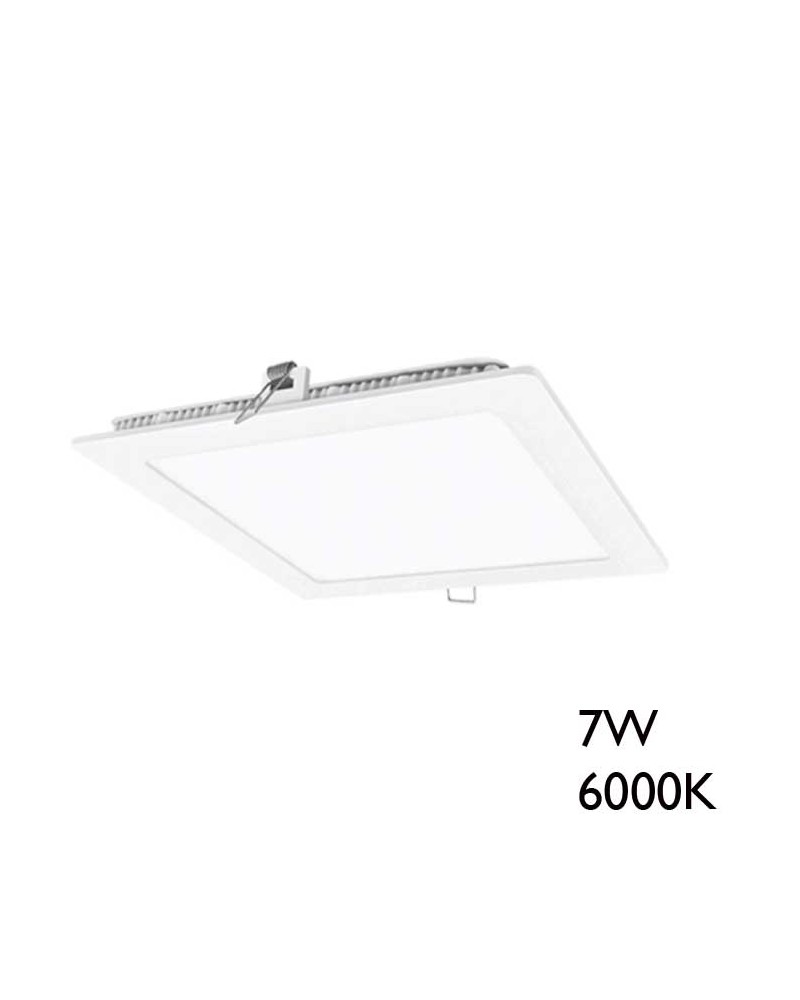 Downlight cuadrado LED 7W 12cms blanco 6000ºK