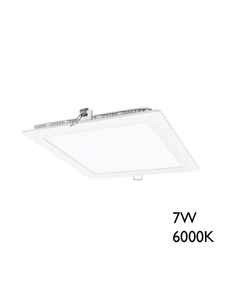 Square LED Downlight 7W 12cms white 6000ºK