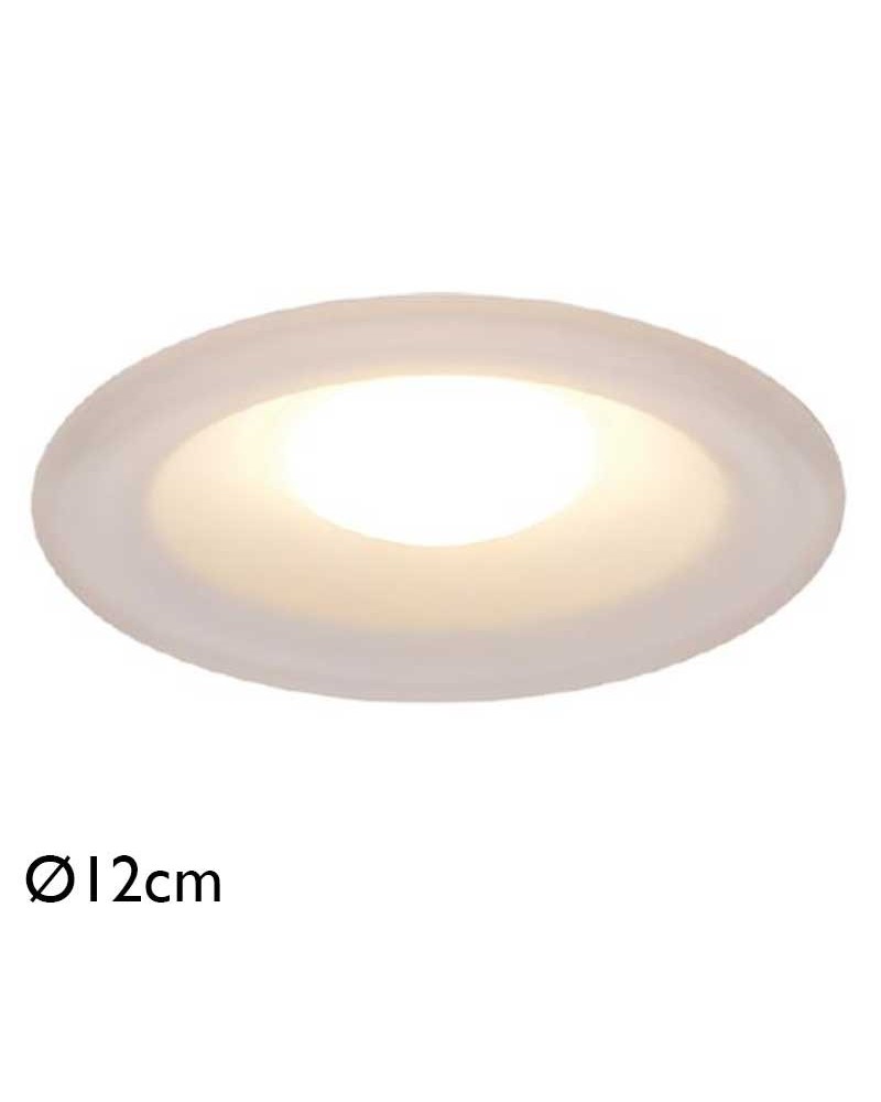 Recessed downlight 12cm white round frame GU10
