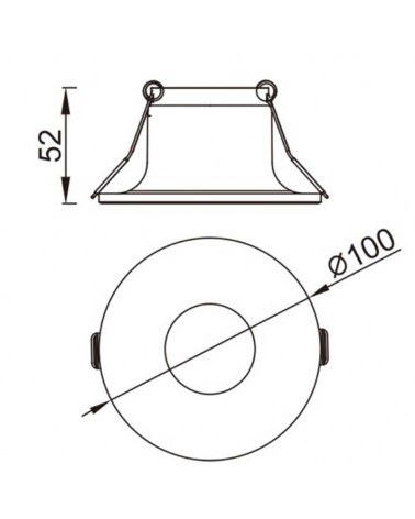 Recessed downlight 10cm white round frame GU10