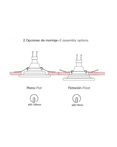 Recessed downlight 12cm white round frame GU10