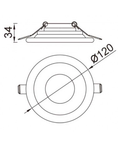Recessed downlight 12cm white round frame GU10