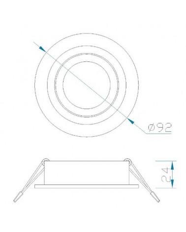 Aro empotrable 9,2cm redondo aluminio níquel satinado o aluminio pulido GU10