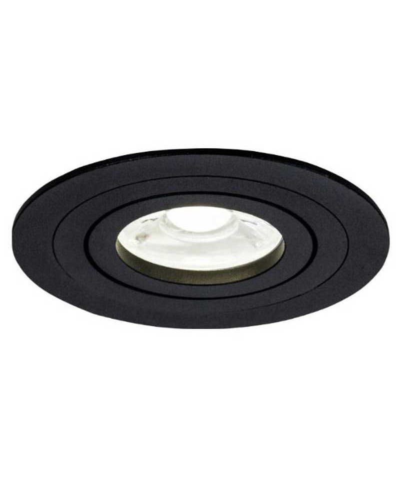 Recessed ring 9.2cm round white or black aluminum GU10