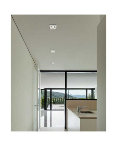 Recessed ring 9.2cm square satin nickel aluminum or polished aluminum GU10