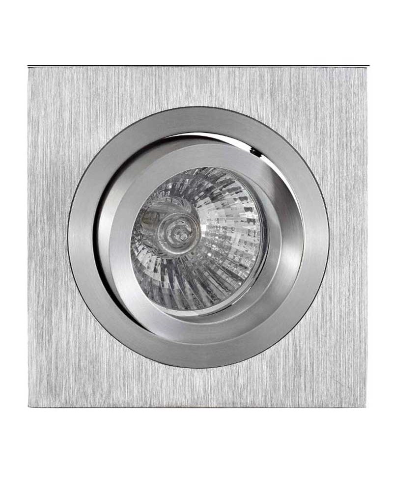 Recessed ring 9.2cm square satin nickel aluminum or polished aluminum GU10