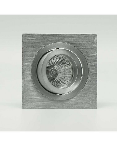 Aro empotrable 9,2cm cuadrado aluminio níquel satinado o aluminio pulido GU10