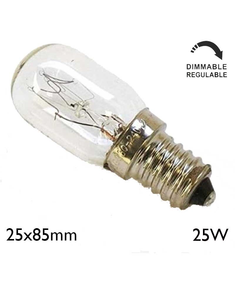 Incandescent tubular bulb 25W E14 25x85mm 190 lumens 2700K