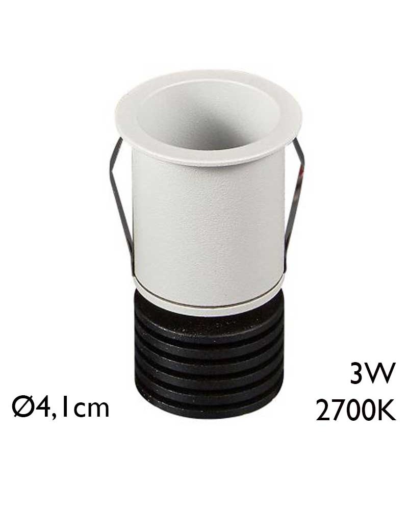Empotrable LED downlight 3W aluminio 2700K IP54