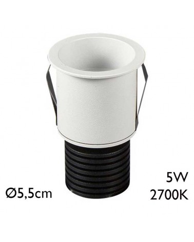 Empotrable LED downlight 5W aluminio 2700K IP54
