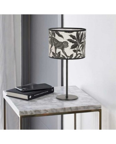 Table lamp 36cm metal with E14 cotton lampshade