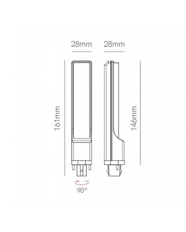Bombilla LED G24 10W 4000K 1155Lm IP40