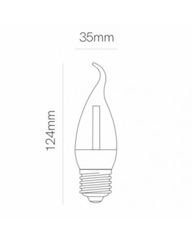 LED twisted tip candle bulb 4W E27 2700K