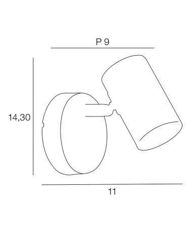 Wall light 14.5cm metal and wood with white and natural finish and oscillating GU10 IP44