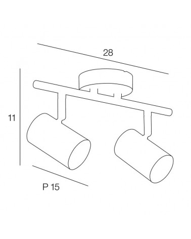 Power strip 28cm 28cm oscillating matte black and oak finished metal G10