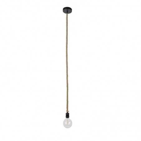 Ceiling lamp metal and rope in black or natural E27