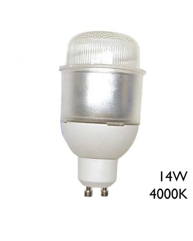 Bombilla bajo consumo GU10 14W 4000K luz blanca fría 230V