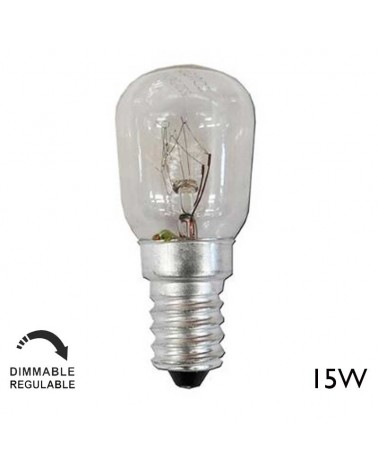 Bombilla pebetero para frigorífico E14 15W 2800K