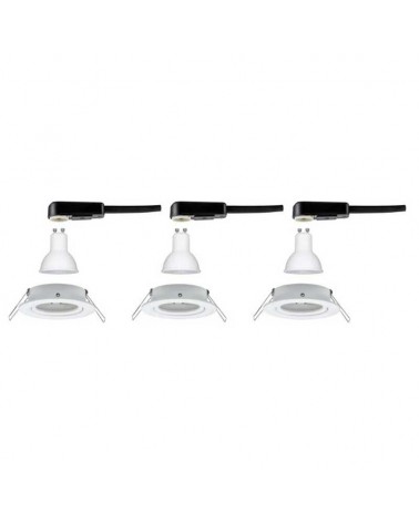 Juego 3 Downlight empotrables redondos aluminio blanco GU10
