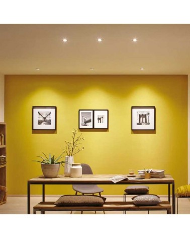 Juego 3 Downlight empotrables redondos aluminio blanco GU10