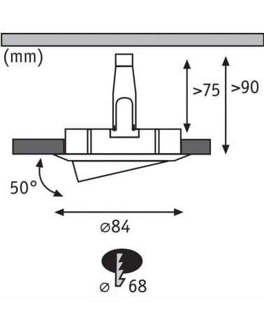 Set of 3 round recessed white aluminum GU10 downlights