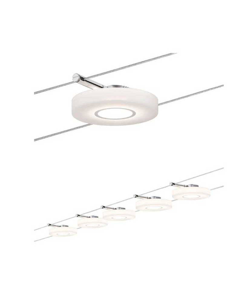 Sistema de cable LED 5x4,3W 230V/12V cromo satinado