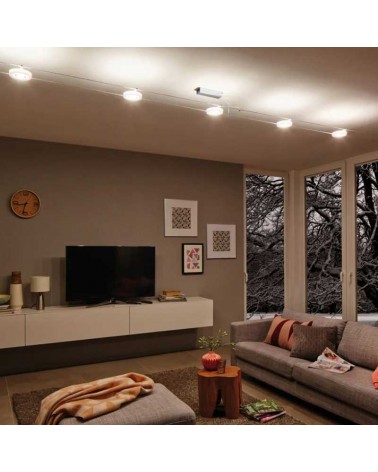 Sistema de cable LED 5x4,3W 230V/12V cromo satinado