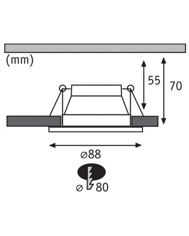 Set of 3 round black and gold aluminum LED recessed lights 6W 2700K Dimmable