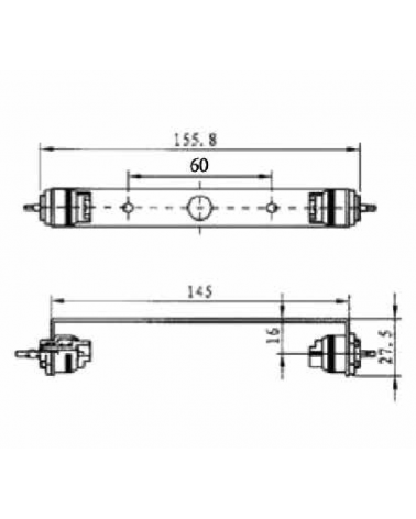 Double socket R7s J78 with teflon cable for 78mm linear lamps
