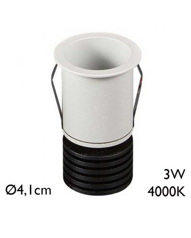 Empotrable LED downlight 3W aluminio 4000K IP54