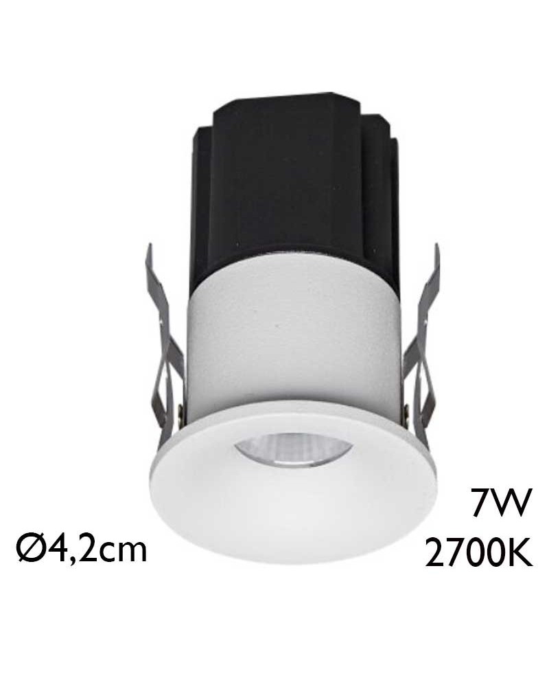 Recessed LED downlight 7W aluminum 2700K IP54