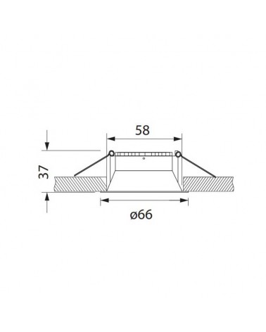 Recessed downlight GU10 aluminum IP54