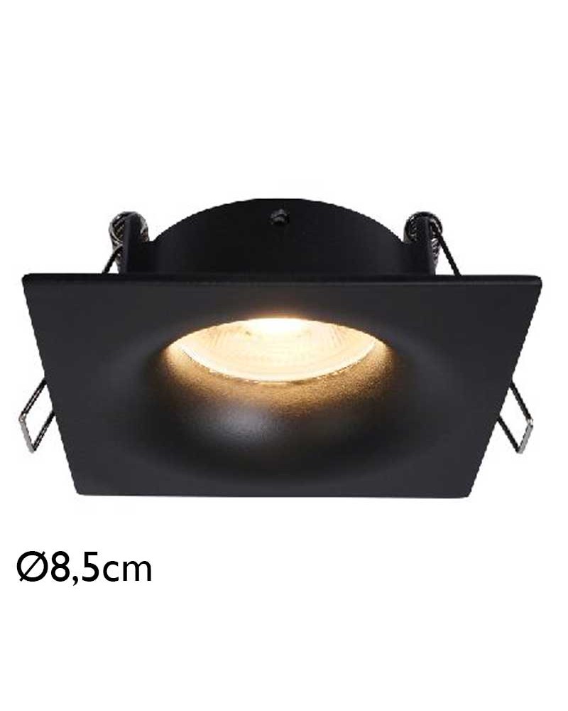 Recessed downlight GU10 square aluminum IP54