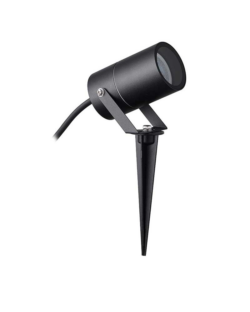 Pincho de exterior de aluminio y cristal en negro GU10 IP65