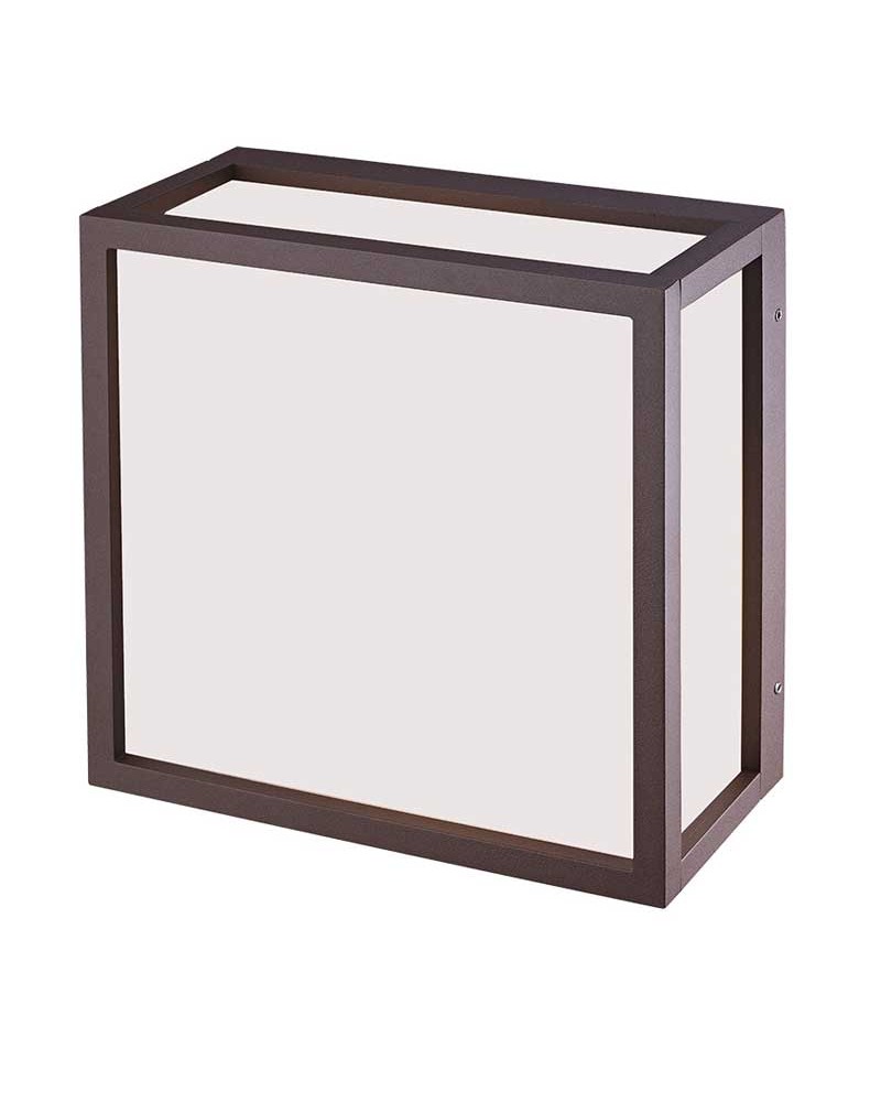 Aplique techo de exterior cuadrado de 23cm aluminio 2xE27 IP65