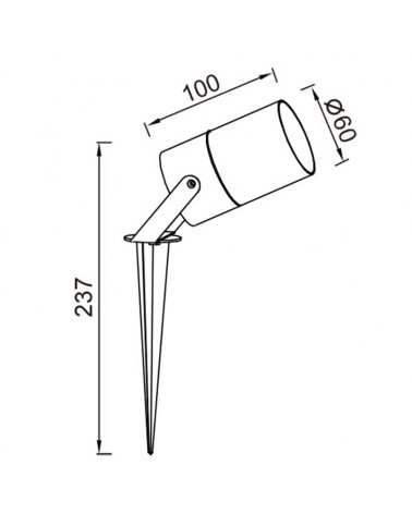 Pincho de exterior de aluminio y cristal en negro GU10 IP65