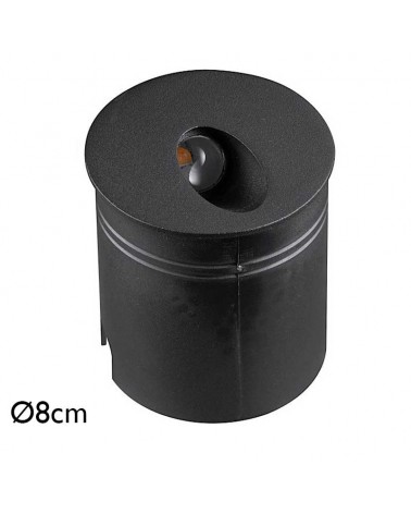 Aplique señalizador empotrable 8cm de aluminio y policarbonato LED 3W IP65