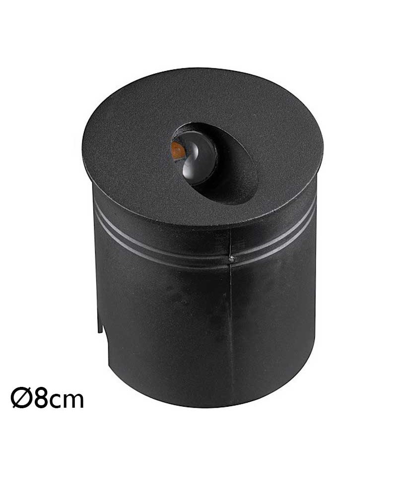 Aplique señalizador empotrable 8cm de aluminio y policarbonato LED 3W IP65