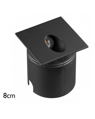 Aplique señalizador 8cm empotrable de aluminio y policarbonato LED 3W IP65