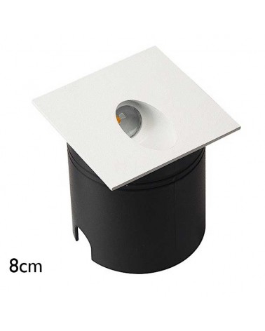 Aplique señalizador 8cm empotrable de aluminio y policarbonato LED 3W IP65