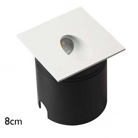 Recessed signal light 8cm in aluminum and polycarbonate LED 3W IP65