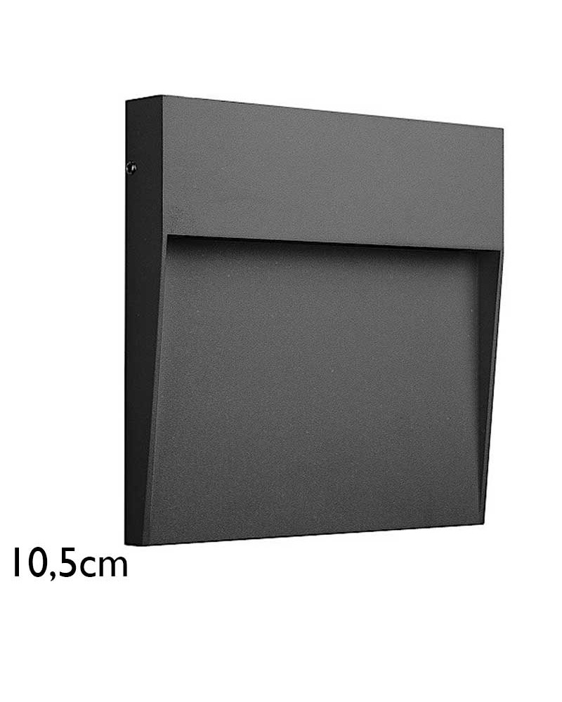 Bañador pared 10,5cm de aluminio y policarbonato LED 3W IP54 apto para exteriores