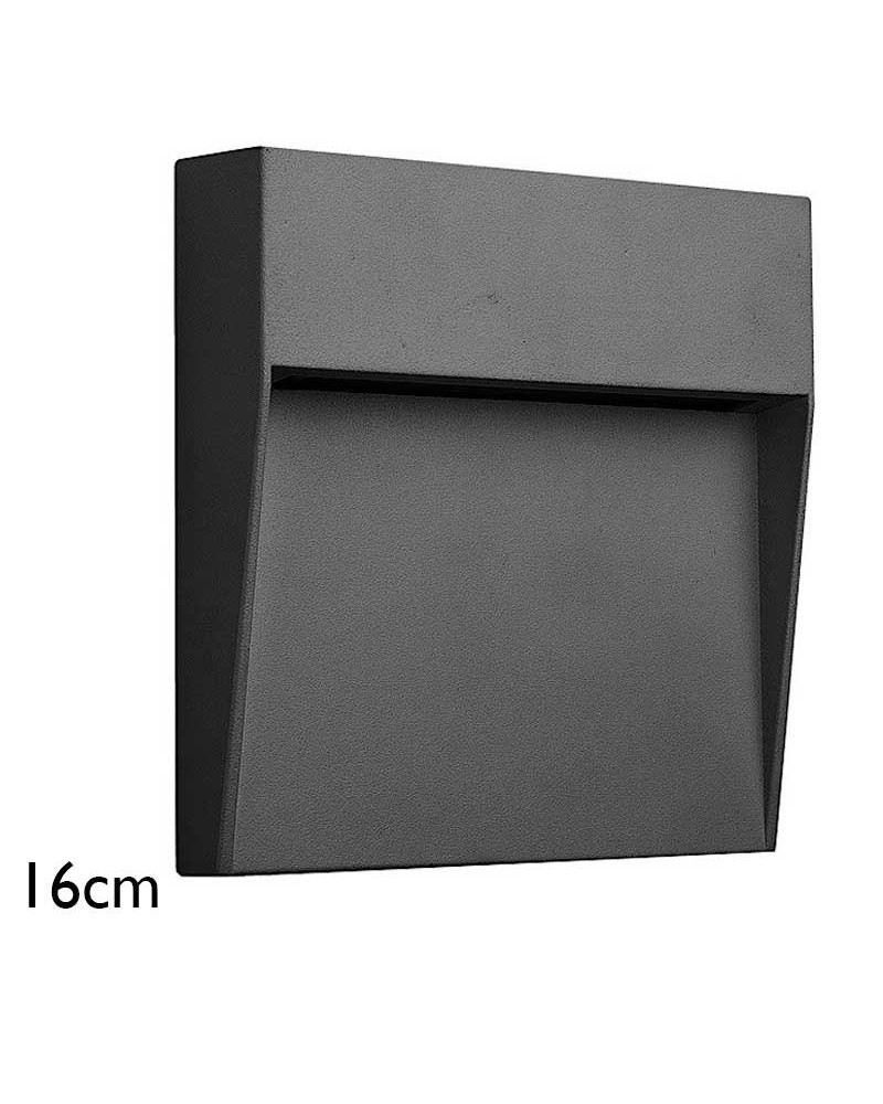 Bañador pared 16cm de aluminio y policarbonato LED 6W IP54 apto para exteriores