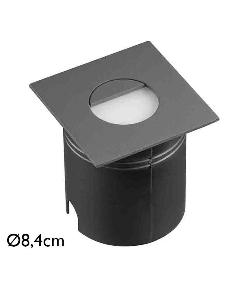 Recessed signal light 8,4cm aluminum and polycarbonate LED 3W IP65