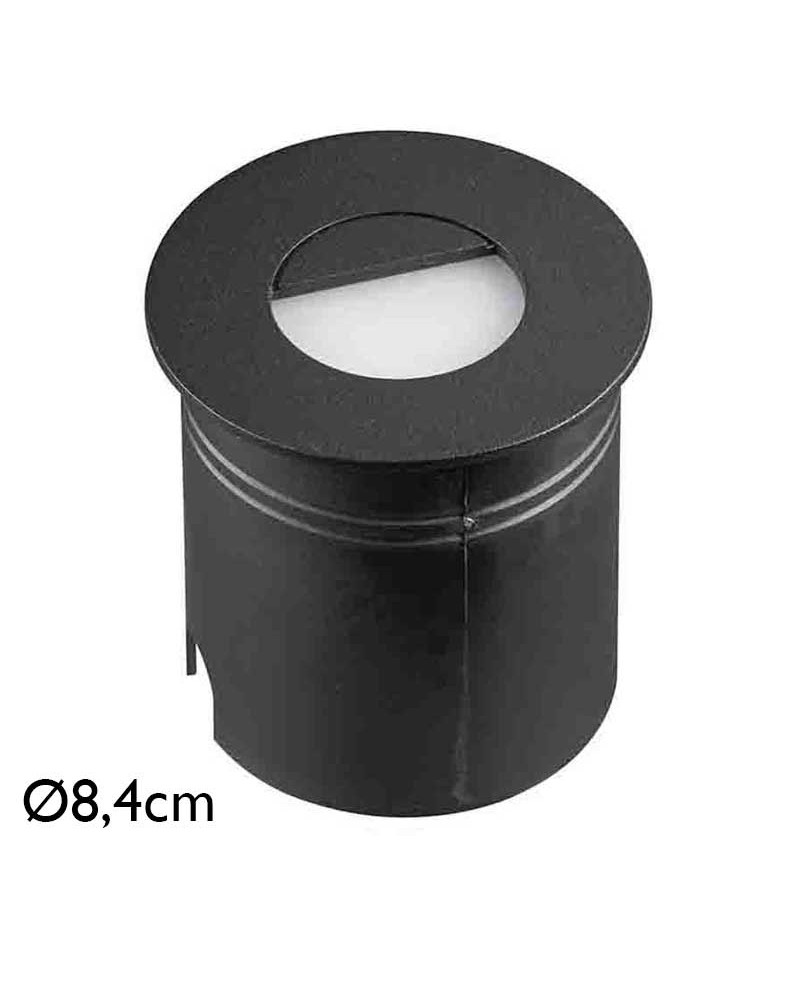 Aplique señalizador empotrable 8,4cm de aluminio y policarbonato LED 3W IP65