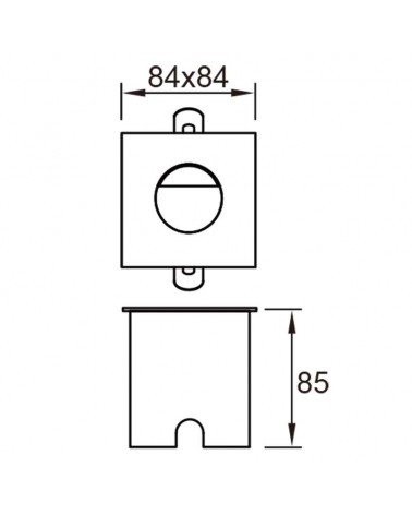 Aplique señalizador empotrable 8,4cm de aluminio y policarbonato LED 3W IP65