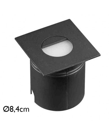 Aplique señalizador empotrable 8,4cm de aluminio y policarbonato LED 3W IP65