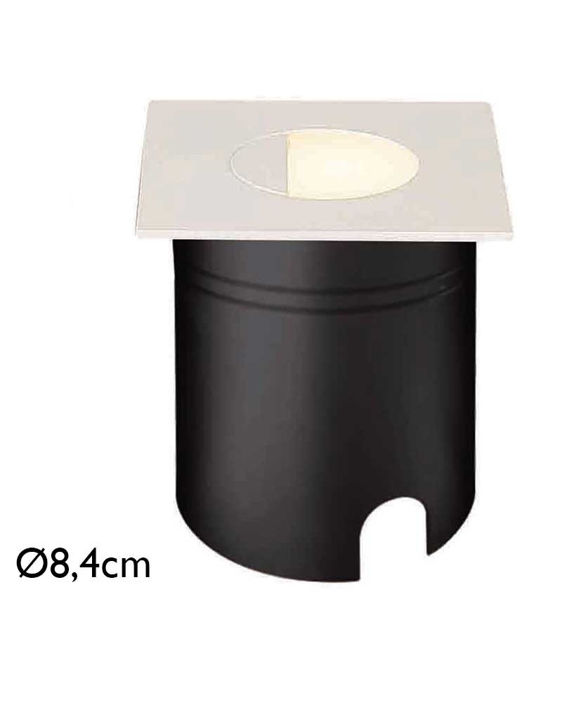 Aplique señalizador empotrable 8,4cm de aluminio y policarbonato LED 3W IP65